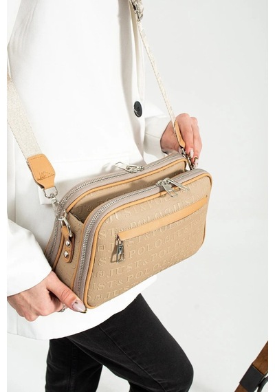 Just Polo Kadın Ayarlanabilir Uzun Askılı Omuz Çantası Ebat 17x27 Vizon Yeni 17912572