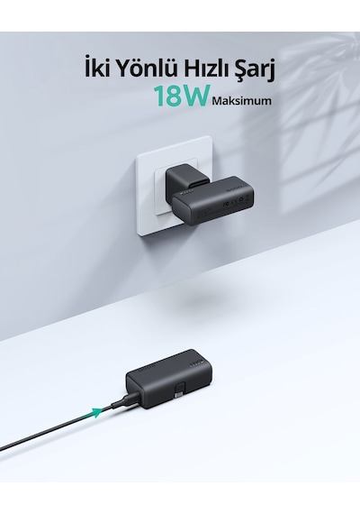 Aukey Pb-y59-gy Spark Mini 5000 Mah Portatif Type-c Powerbank - Gri