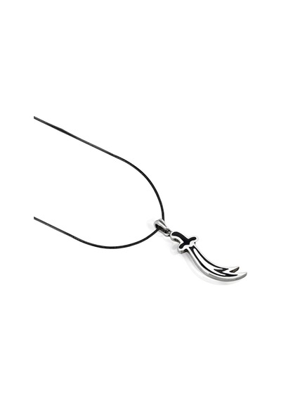 Oya Silver Siyah Mineli Detayı Zülfikar Kılıcı Gümüş Kolye Ucu 4.7x1.1cm Oyot332
