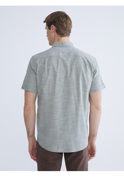 Lcwaıkıkı Classic Haki Regular Fit Kısa Kollu Erkek Gömlek