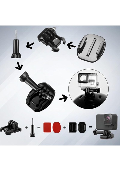 Gopro İçin Kask Tutucu 20 Yapışkan Ped, 3m Yapıştırıcı, Düz Ve Kavisli Tutucular, Gopro Hero 12-3 Aksiyon K Diğer