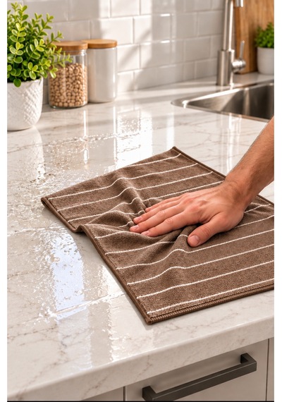 2'li Yüksek Emici Mikrofiber Mutfak Kurulama Bezi Çizgili Mutfak Havlusu 40x60 Cm Diğer