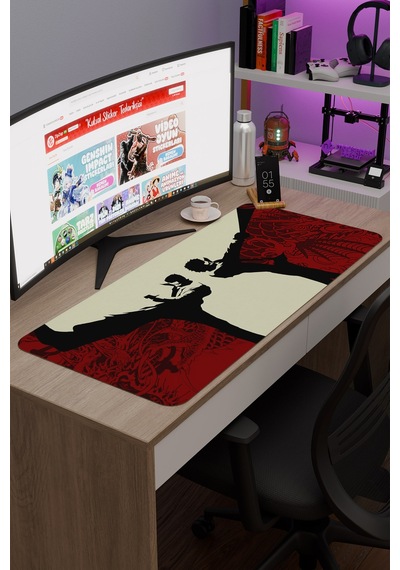 Yakuza Kaymaz Dikişli Kauçuk Oyuncu Mousepad V1 - 90x40 Xxl Gaming Mouse Pad Fare Altlığı