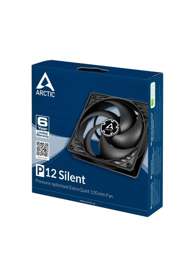 P12 Silent 120 Mm Kasa Fanı, Statik Basınç İçin Optimize Edilmiştir, Kasa Fanı, Özellikle Sessiz, 1050 Devir/dakika Siyah