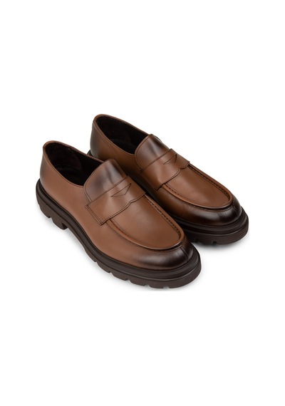 Deery Erkek Hakiki Deri Taba Renk Loafer Ayakkabı - 01980mtbae03 Taba