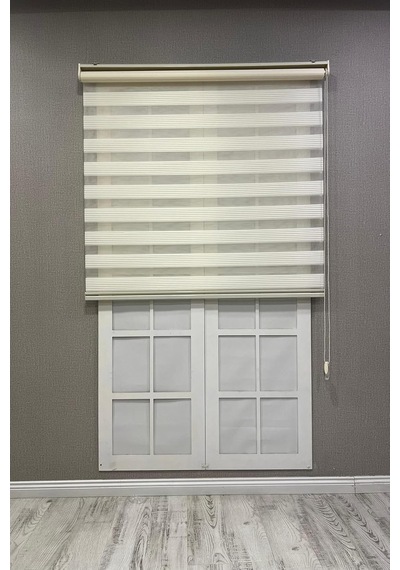 Zebra Stor Perde Dar Plise Güneşlik Perde, Krem, 60 X 200 Diğer