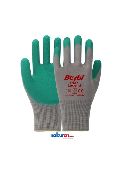 Beybi Pl17 Flex Polyester Likralı İpten Örülmü Lateks Kaplı İş Elidveni 10 Numara Xl