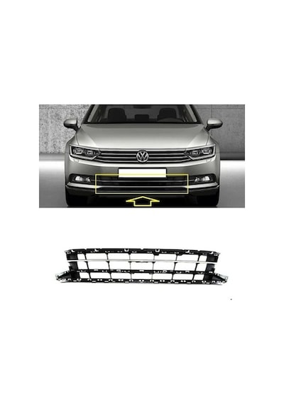 Volkswagen B8 Passat Ön Tampon Orta Izgara Nikelajlı 3g0853671 Nikelajli