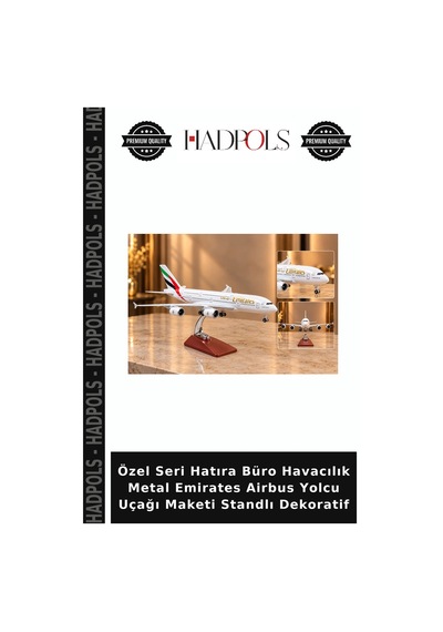Özel Seri Hatıra Büro Havacılık Metal Emirates Airbus Yolcu Uçağı Maketi Standlı Dekoratif