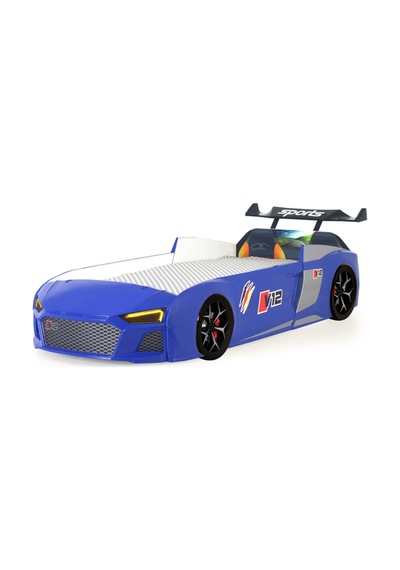 Mavi Arabalı Yatak V12 Audi Işıklı Full Plastik Mavi Arabalı Yatak V12 Audi Işıklı Full Plastik