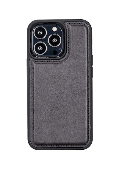 Bouletta Apple iPhone 15 Pro Max Uyumlu Deri Arka Kapak Rst1 Siyah
