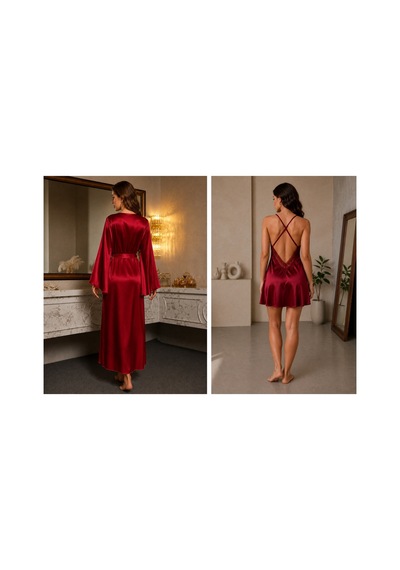 İnmera Bordo Saten Dantelli Sabahlık Ve Gecelik 2'li Kadın Gecelik Takımı Bordo - 903457693 Bordo İnmera Bordo Saten Dantelli Sabahlık Ve Gecelik 2'li Kadın Gecelik Takımı Bordo - 903457693 Bordo