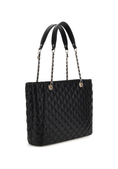 Guess Kadın Zincir Askılı Kapitone Tote Çanta - Siyah Siyah