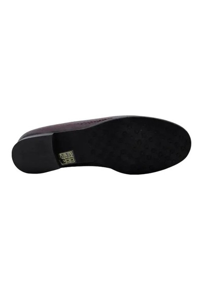 Poletto Hakiki Deri Bordo Loafer Düz 04 2016 72-48 Bordo