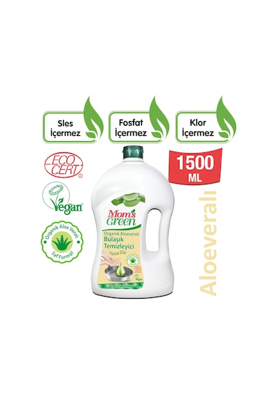 Mom's Green Aloevera Bitkisel Bulaşık Temizleyici 1500 ML