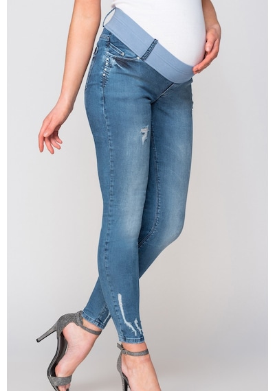 Busa Hamile İnci Detay Skinny Kot Pantolon Mavi-mavi