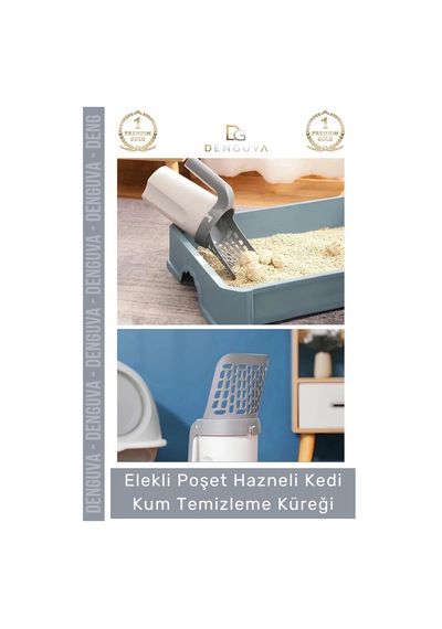 Kumtemizleme Hazneli Pratik Poşetli Hijyenik Dayanıklı Kaliteli Yeni Nesil Tasarım Kedi Kum Temizle