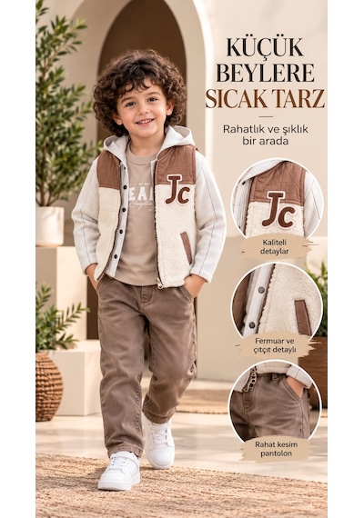 Yağmur Giyim Junıor Süzene Nakışlı Tişört, Gömlek, Yelekli Ve Pantolonlu Erkek Çocuk Takımı 2-6 Yaş 2635 Çok Renkli Yağmur Giyim Junıor Süzene Nakışlı Tişört, Gömlek, Yelekli Ve Pantolonlu Erkek Çocuk Takımı 2-6 Yaş 2635 Çok Renkli