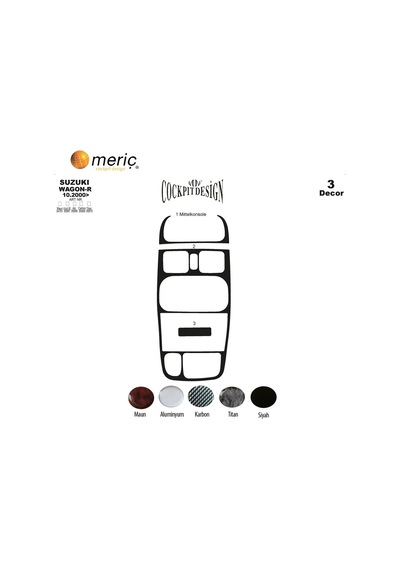 Meriç® Suzuki Wagon-R Ön Torpido Kaplama 3 Parça 2000-2002 (530157409)