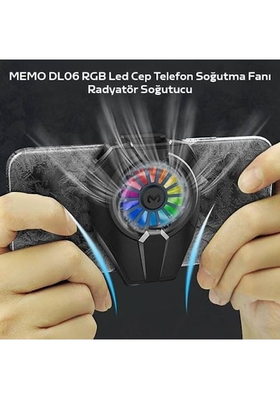 Coofbe Super Soğutucu 6000 Devir Rgb Işıklı Kasırga Telefon Soğutucu Elefon Soğutma Fanı Radyatör Soğutucu