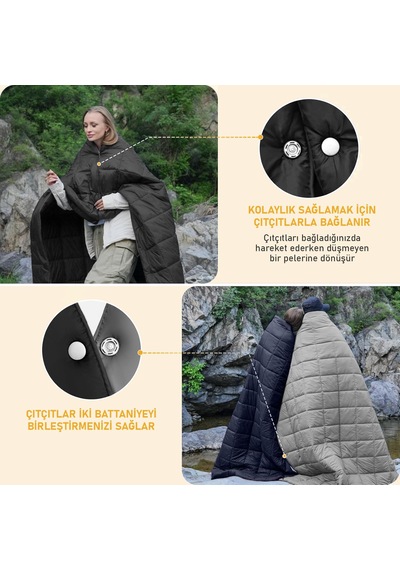 Haegs Kamp Battaniyesi - Dış Mekan Hafif Kompakt Seyahat Yorganı Kamp Yürüyüş Outdoor Şal, Battaniye 175-135 Cm Kırmızı 36 Derece Üstü