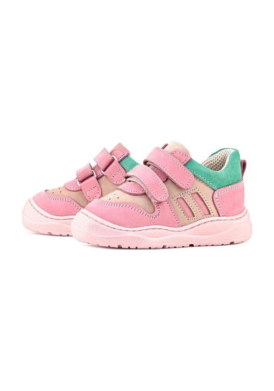 Rakerplus Schaggy Hakiki Deri Pembe Yeşil Bebek Spor Ayakkabı Pembe