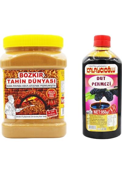 Bozkır Tahin Dünyası Kepeksiz Tahin 935 G + Kalaycıoğlu Dut Pekmezi 950 G