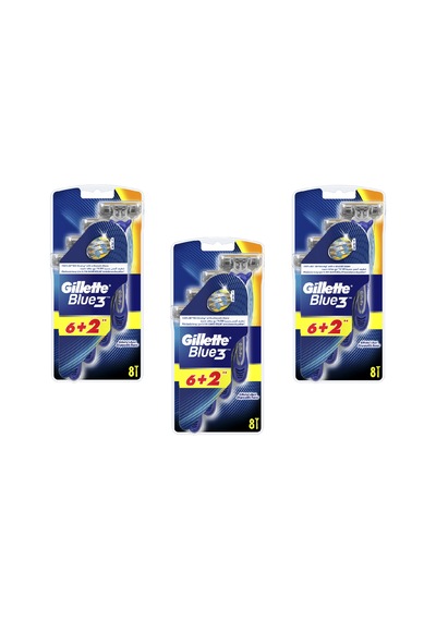 Gillette Blue3 Kullan-At Tıraş Bıçağı 3 x 8'li Gillette Blue3 Kullan-At Tıraş Bıçağı 3 x 8'li