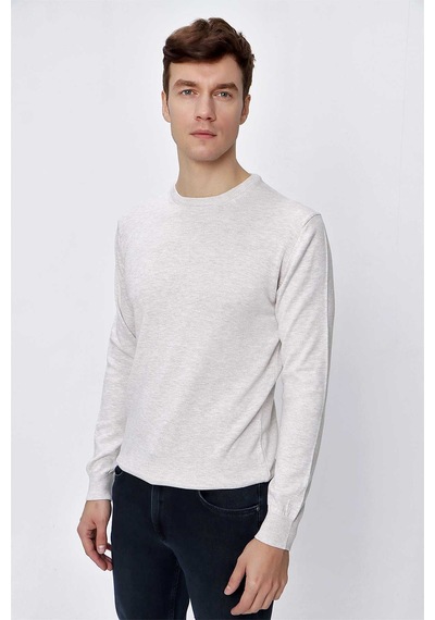 Morven Basic Dinamik Fit Rahat Kesim Bisiklet Yaka Triko Kazak 99kc017005653 Bej