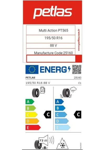 Petlas 195/50R16 TL 88v Reınf. Multı Actıon Pt565 Dört Mevsim Lastiği 2025
