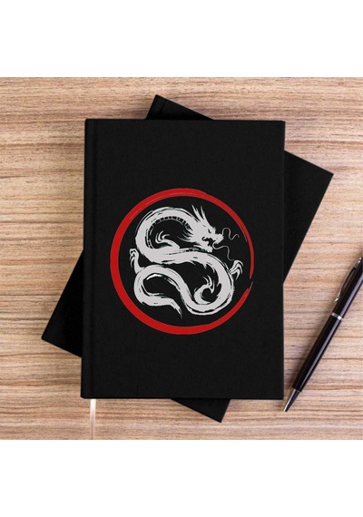 Dragon Karate Siyah Çizgisiz Kanvas Defter
