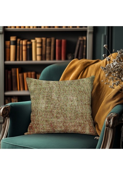 Turkıshrug Kıngdom Otantik Desenli Kilim Baskı Kırlent Kılıfı Yastık 43 X 43 Çok Renkli