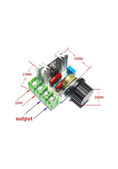 Hız Düğmesi 2000w Thyristor Elektronik Voltaj Regülatörü Dim Hız Sıcaklık Kontrolü