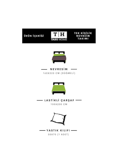 Tabu Home İpliği Boyalı Antrasit Çarşafı Lastikli Tek Kişilik Nev