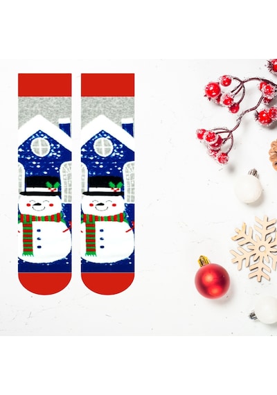 Carnaval Socks Kardan Adam Desenli Yılbaşı Temalı Unisex Havlu Çorap 2000386