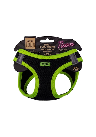 Doggie Havalı Dokuma Neon Serisi Küçük Irk Göğüs Tasması Sarı XS- Sarı