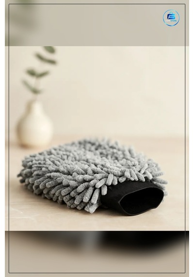 Oto Yıkama Eldiveni Makarna Xl Mikrofiber Şenille Gri Çizik Yapma