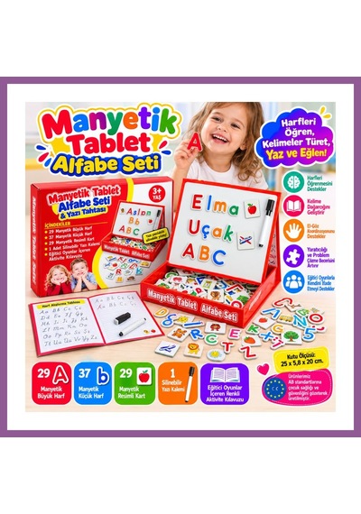 Bezos 7910 Manyetik Tablet Alfabe Seti Rengaren