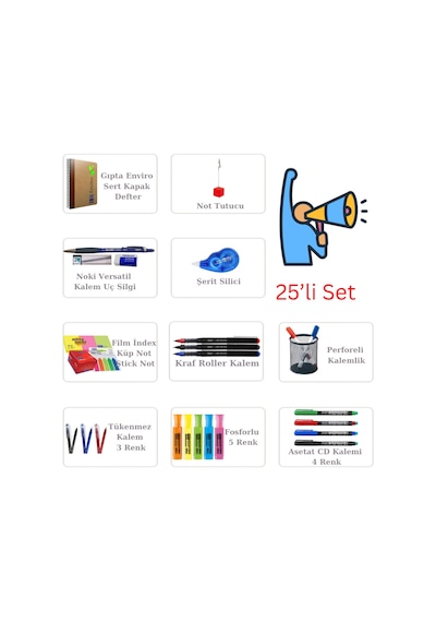 Ofis Kırtasiye 25 Li Set 1 Diğer