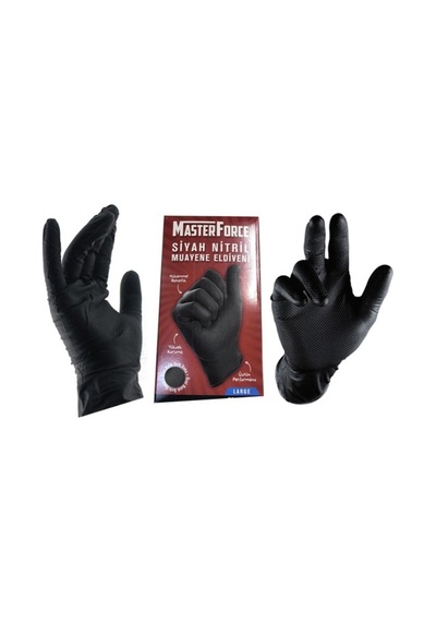 Has-Pet Masterforce Siyah Nitril Eldiven 50'Li Paket L(Large)