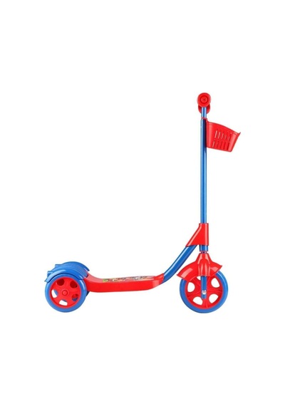 Kırmızı Sepetli Frenli 3 Tekerlekli Scooter