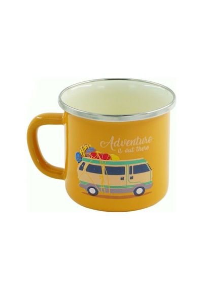 Retro Emaye Kupa Bardak Adventure 330 cc ( Sarı ) Sarı