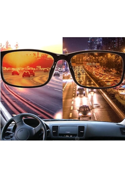 MasterCar Gece Far Işığı Kesici Gece Sürüş Gözlüğü Fermuarlı Gözl sarı