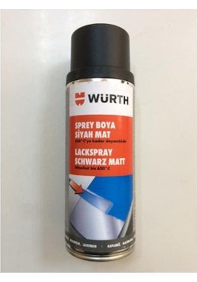 Würth 650 Derece Isıya Dayanıklı Egsoz Boyası Mat Siyah 400Ml (534877045)