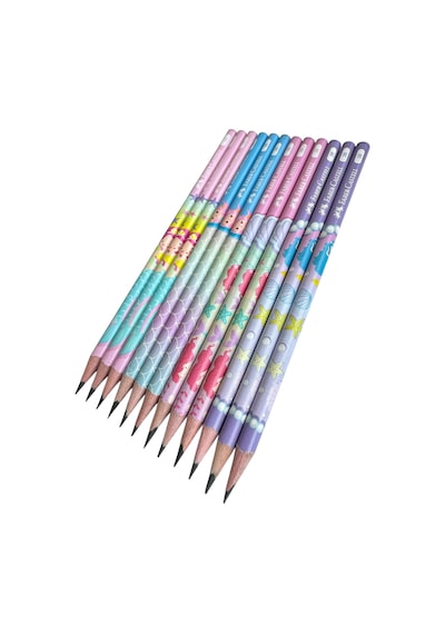 Faber Castell Faber-castell Deniz Kızı Desenli Kurşun Kalem, 2b, 12'li Set, Pastel Renkli Çok Renkli