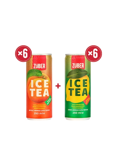 Züber Ice Tea Limon & Şeftali 12 x 250 ML