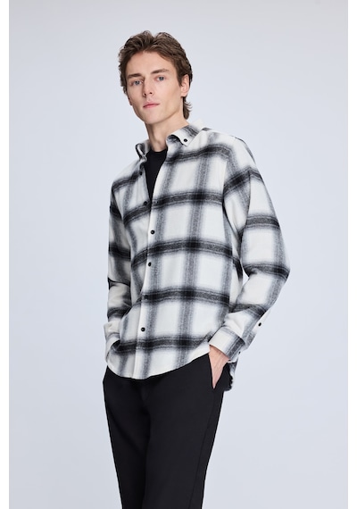 Hatemoğlu Siyah Slim Fit Kareli Düğmeli Yaka Uzun Kollu Pamuklu Gömlek 19151010024a 818 1964077 Siyah Hatemoğlu Siyah Slim Fit Kareli Düğmeli Yaka Uzun Kollu Pamuklu Gömlek 19151010024a 818 1964077 Siyah