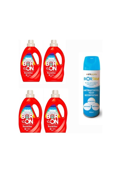 Doğal Sıvı Çamaşır Deterjanı Boron Renkliler 26 4 Yıkama+ Bortam Dezenfektan. Diğer