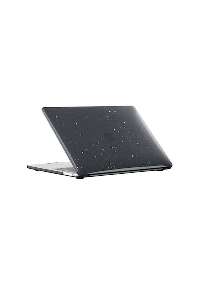 Apple MacBook Uyumlu Air 13.6 Inç A2681 M2 - A3113 M3 Işlemcili Koruma Kılıfı Parlak Simli Kılıf Hardcase Kapak Parlak Simli Siyah