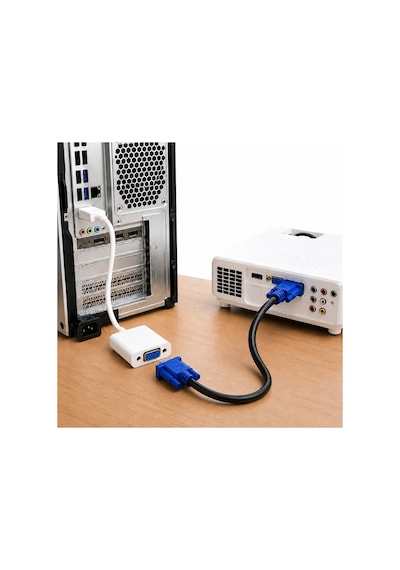 Hdmi To Vga Kablo Çevirici Dönüştürücü Adaptör Görüntü Aktarıcı - Beyaz